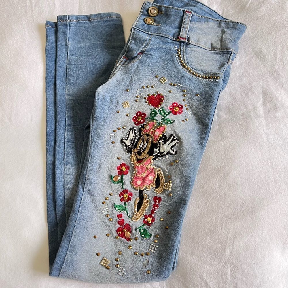 Mini Mouse embroidered jeans
